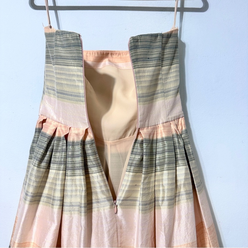 ARMANI‎ COLLEZIONI RARE Silk Strapless Stripe Midi Dress Sz 2 - Picture 7 of 13